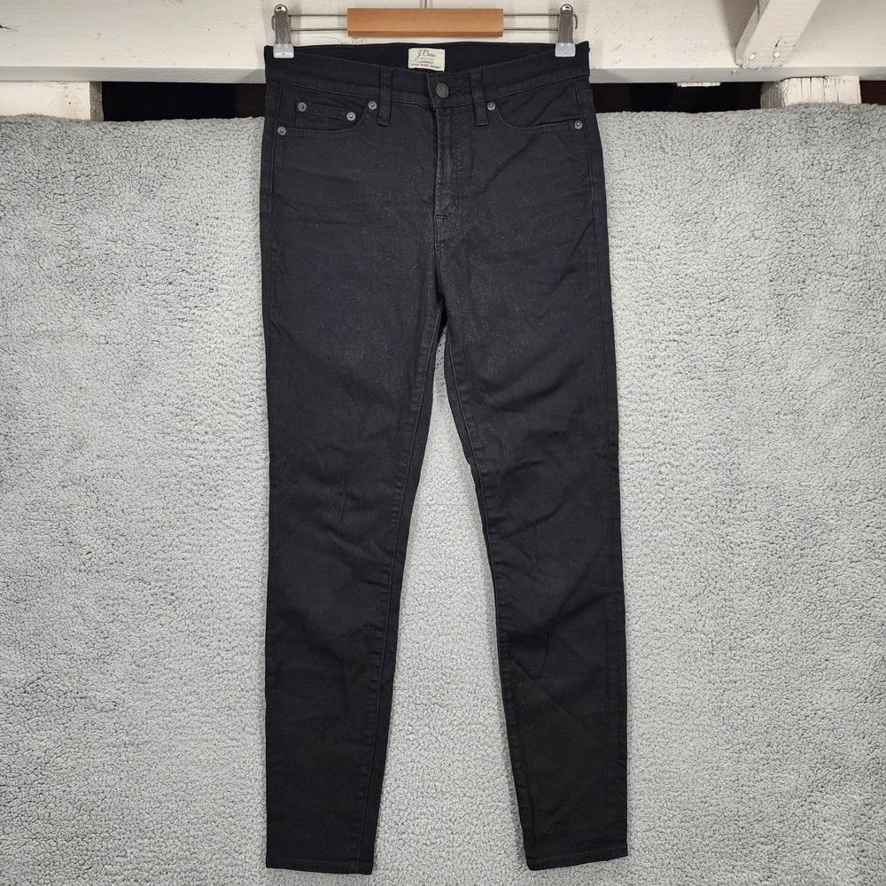 J Crew Lookout High Rise Skinny Black Denim Jeans Women's Size 28